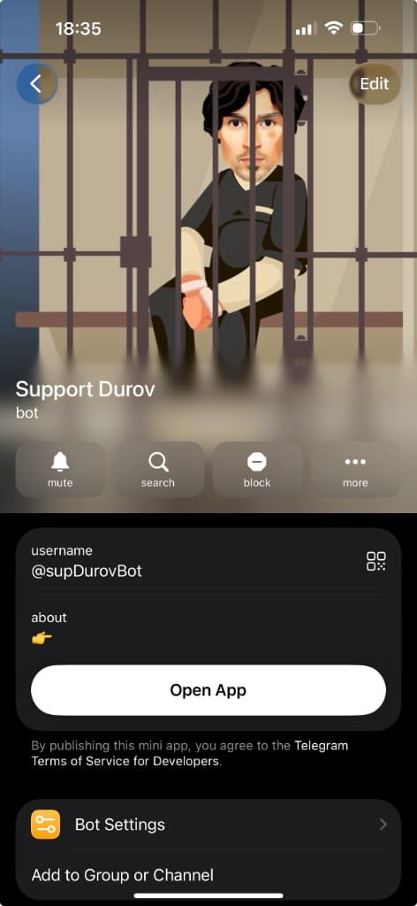 Support Durov — Telegram Mini App